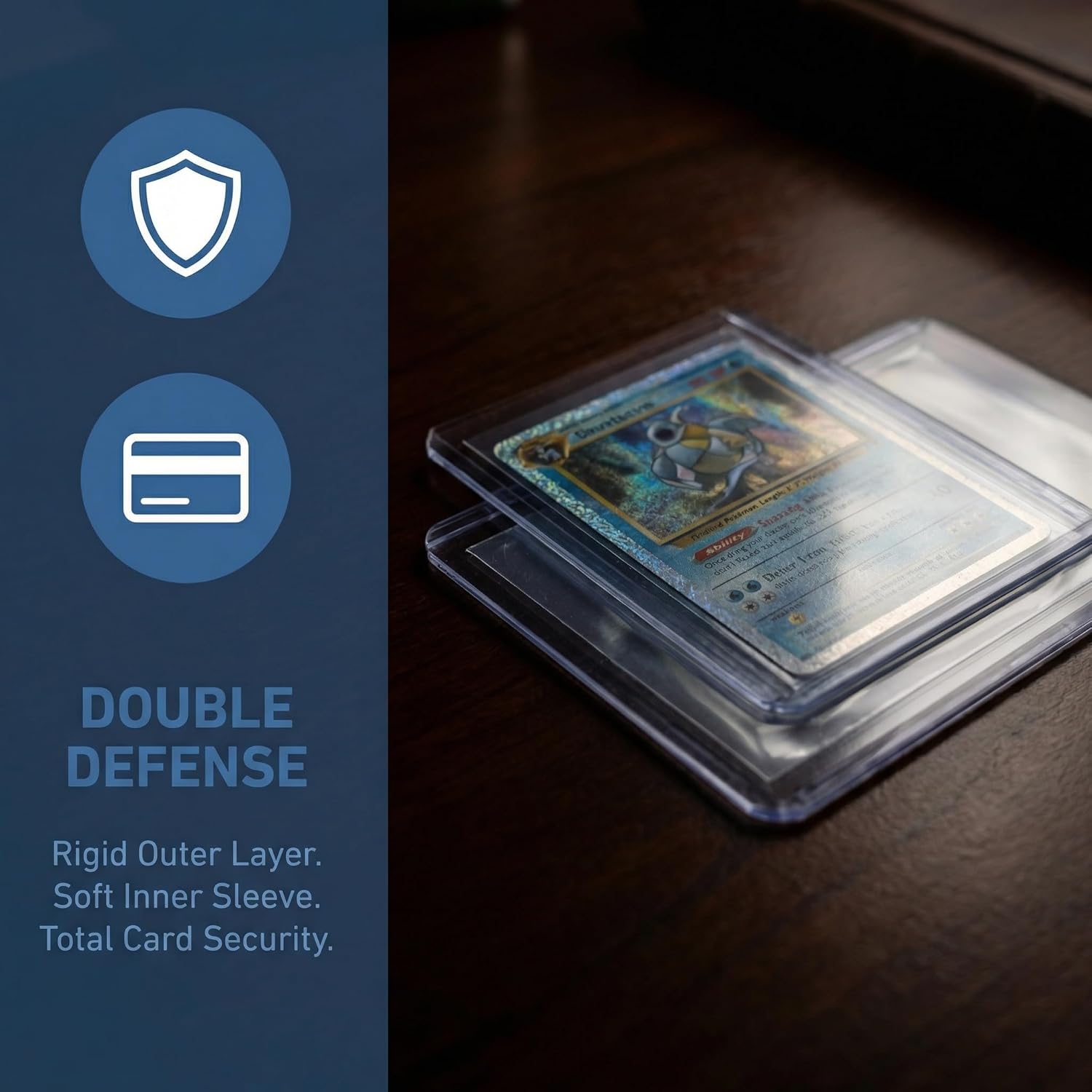 Skiennix Card Sleeves - 400 Pcs Premium Hard & Soft Plastic Trading Card Holders | 3 x 4 Inch
