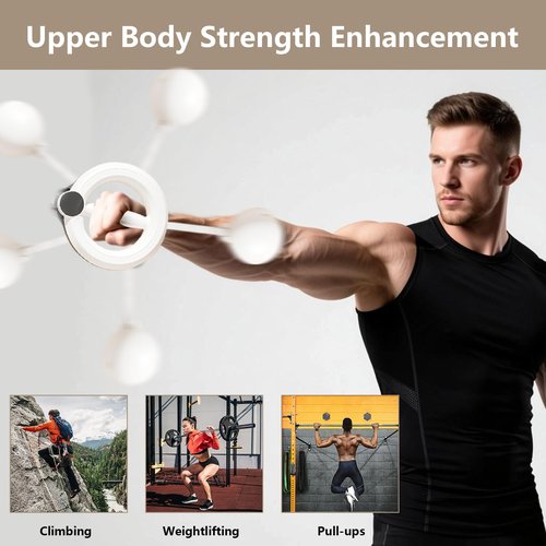 Smloplom Arm Trainer Workout Fitness Equipment, 360°Rotation Hand-Crank Forearm Trainer for Upper Body Strength Enhancement, Ergonomic Handle Chest Workout Equipment for Home and Gym Exercise