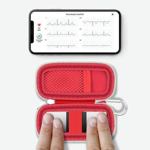 AliveCor Heart Monitor Case - Compatible with Kardia Mobile ECG & KardiaMobile 6L | Red