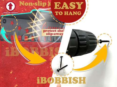 iBobbish Metal Medal Hanger Display,Non-Slip Trophy Shelf with 20 Hooks,Wall Mount,Heavy Duty,Non-Bent,Holds 22-33lbs,for Gymnastics,Race,Soccer,Swim