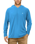 Roadbox Men's UPF 50+ Sun Protection Hoodie Shirt Outdoor UV Long Sleeve Fishing Shirts for Workout Running Swimming Hiking