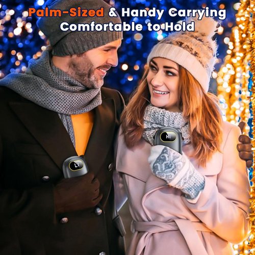 **Skiennix Electric Hand Warmers - Rechargeable Dual-Side Heater with LED Display | 17 Hours of Warmth**