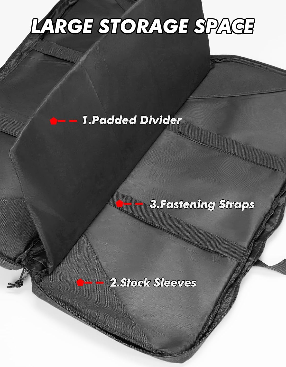 Skiennix 32-Inch Soft Rifle Case - Double Gun Carry Bag with Lockable Zipper & Laser-Cut Design