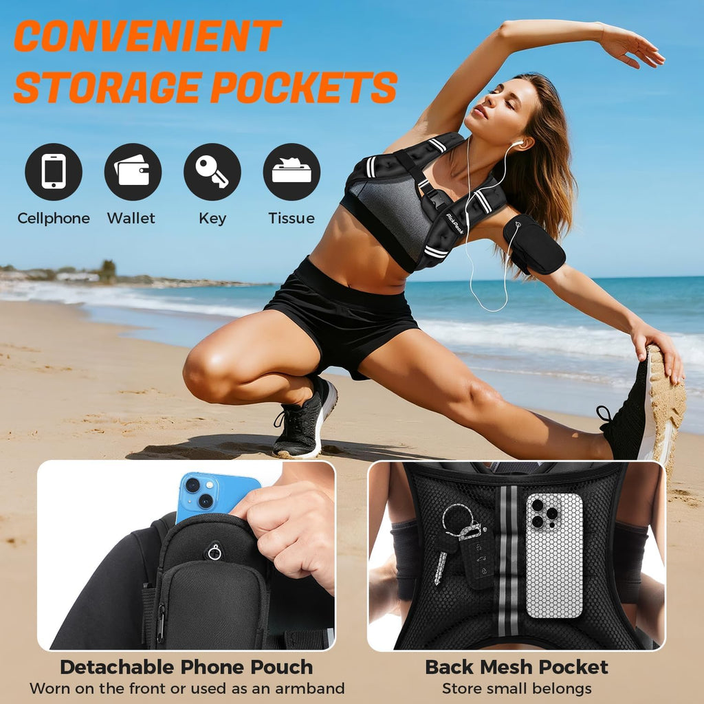 Skiennix Weighted Vest - Adjustable Strength Training Vest for Men & Women | 5lb to 30lb Options