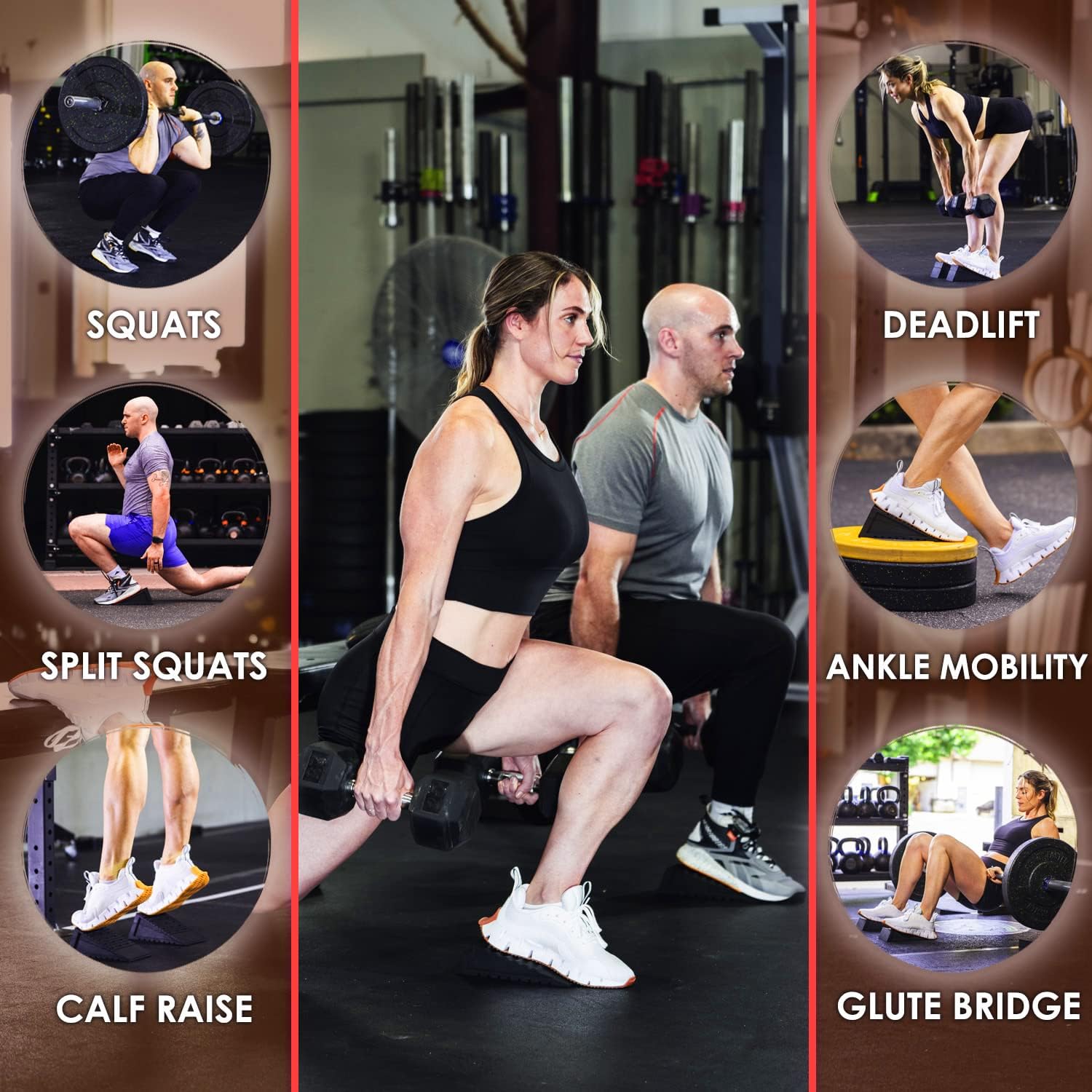 Squat Wedge Block - Doctor-Designed Adjustable Non-Slip Slant Boards for Heel Squats & Calf Stretching