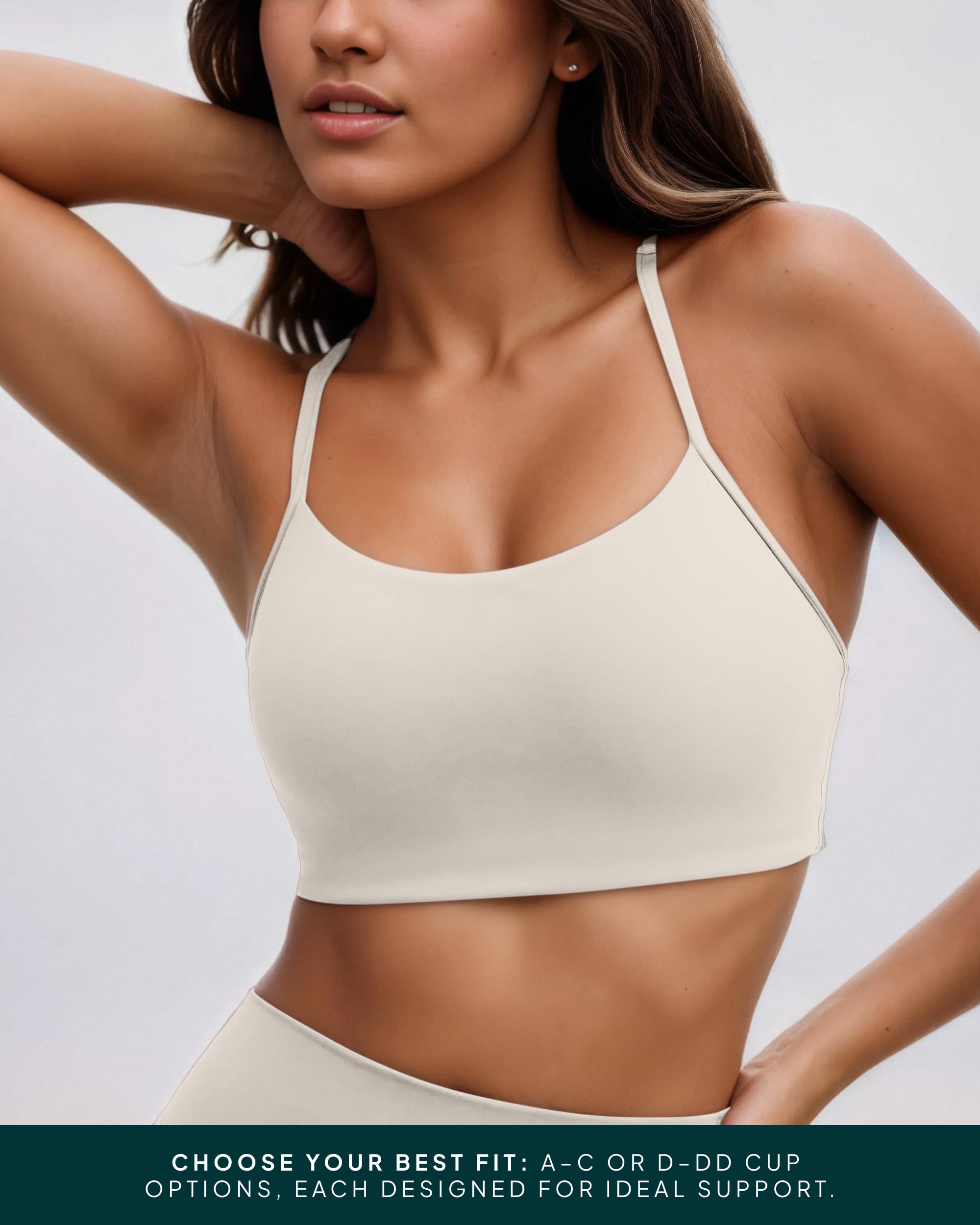 PAVOI ACTIVE Yoga Racerback Bras for Women - Buttery Soft Low Support Scoop Neck Y-Back Thin Strap Sports Bra - FlexFlow - Small, Moon, A-C Cups