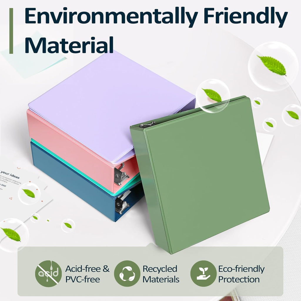 Sooez BinderX Extra Durable 3-Inch D-Ring Binder - Holds 670 Sheets | Customizable Olive Green Cover