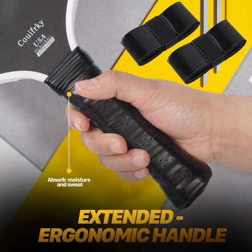 4th Gen Pickleball Paddle with Raw Carbon Fiber Face | Propulsion Core & 16mm Poly Honeycomb for Power Control | Extended Grip Handle (Black & White)