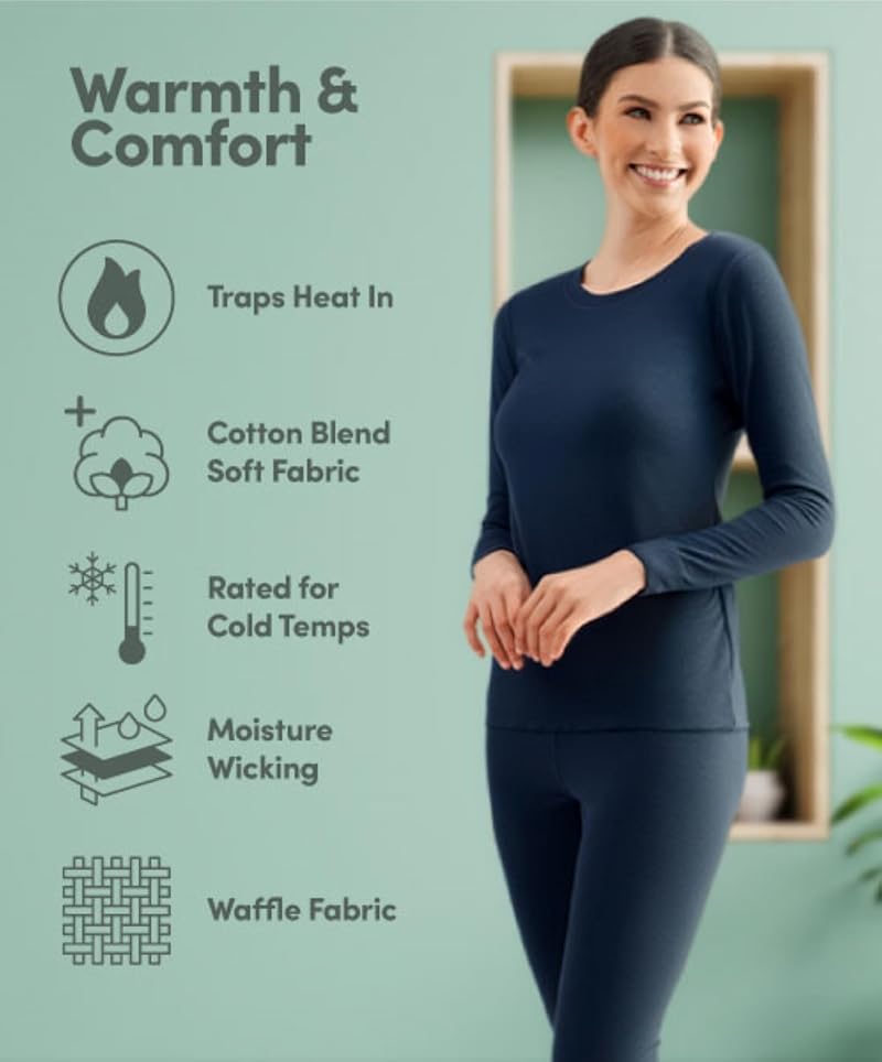 Fruit of the Loom Womens Micro Waffle Thermal Underwear Tee, White - 1 Pack, Large