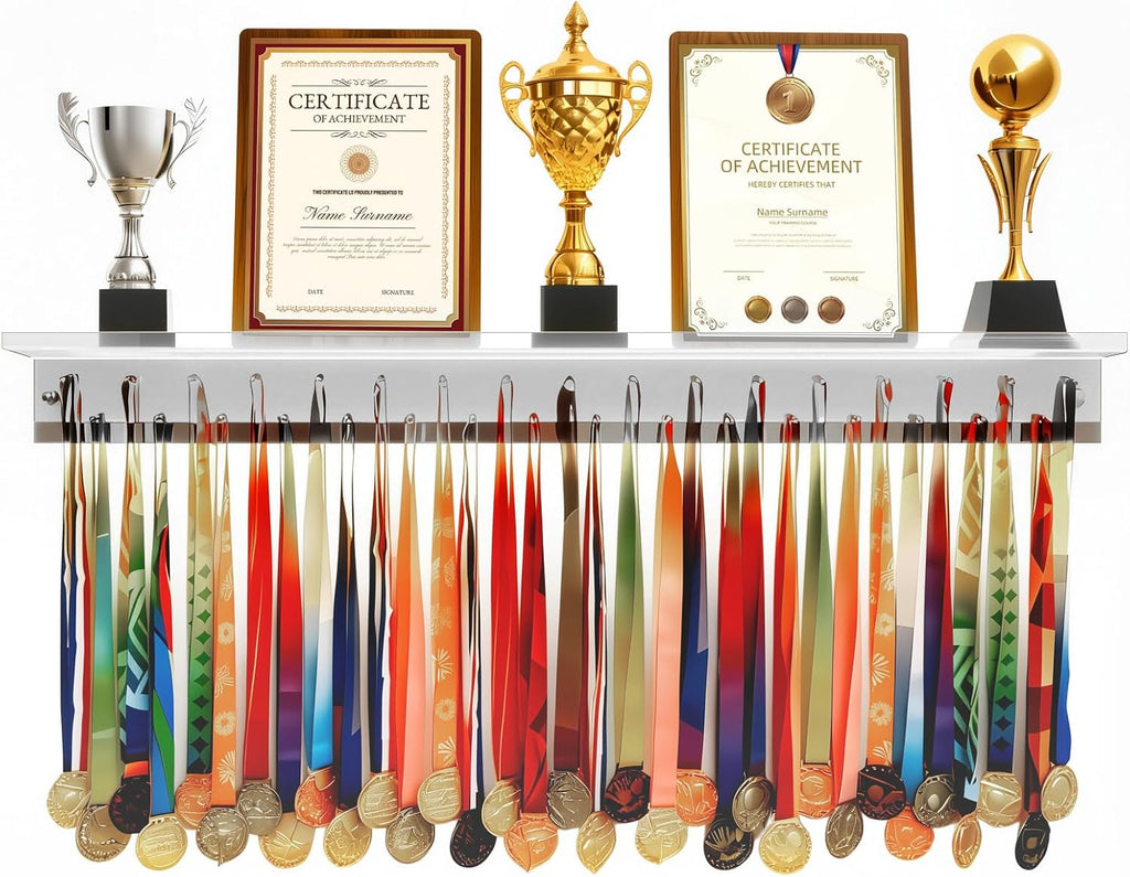 Omhuzsyo Medal Hanger Display Rack - Light Up Acrylic Trophy Shelf for Gymnastics, Running & More | Large 45.2”