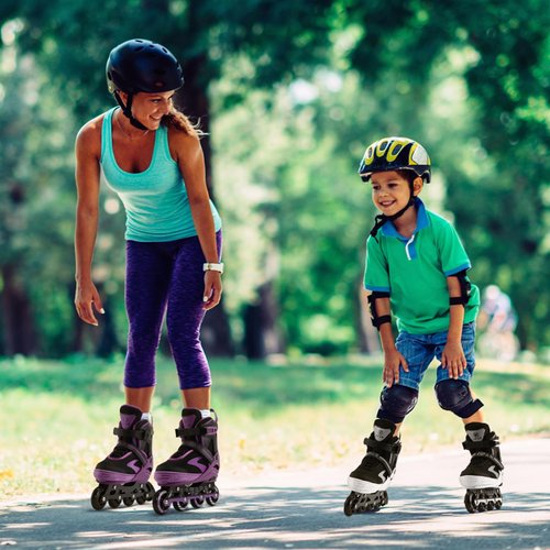 JIFAR Adjustable Inline Skates for Teens and Adults, Light Up Wheels Roller Blades, Large Size for Women 5–8 Men 4–7, Outdoor Inline Skates for Beginners