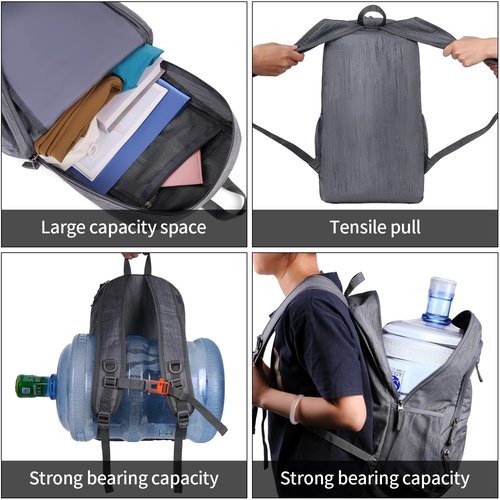 FENGDONG 35L Lightweight Foldable Waterproof Packable Travel Small Hiking Backpack Daypack for men women Dark Gray