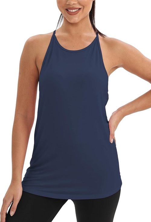 Mippo Women's Workout Tank Top - Racerback Design for Yoga & Gym | Open Back Athletic Shirt