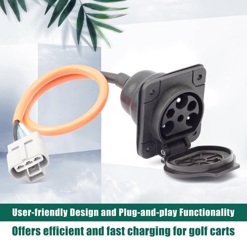 YUXIVCNE ST-031016-PZ Electric Golf Cart Charger Receptacles Head Replacement for Evolution for Powersports for Advanced EV for Aetric and More Cart Charger Port for 3 Pin Charge Cable 30A 110V-220V