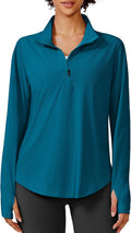 PINSPARK Long Sleeve Workout Tops for Women - UPF 50+ Sun Protection | Quick Dry Athletic Shirts