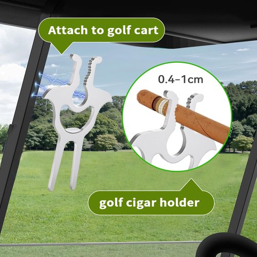 Scricor 4 in 1 Golf Multi-Tool,Portable Magnetic Holder for Golf Cart,Metal Magnetic Golf Cart Holder Accessories with Divot Tool, Bottle Openers Black 1PCS