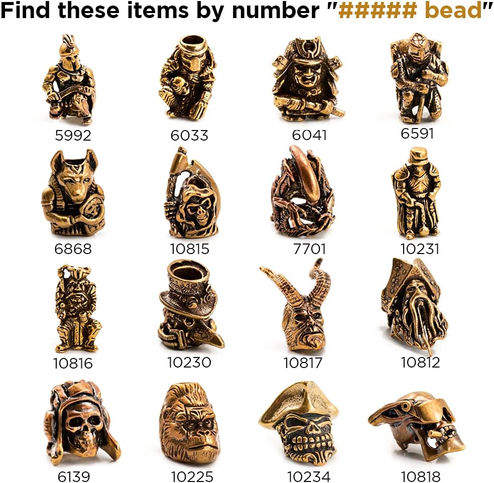 TECEUM Paracord Beads - Handmade Golden Charm for Jewelry Making | Antique Brass Metal 6871