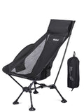 WildCall Lightweight Folding High Back Camping Chair with Head Support, Compact Beach Chair with Anti-Sinking Large Feet and Three Tilt Angles Adjustment