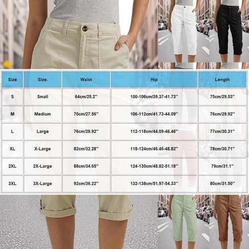 LRMQS Capri Pants for Women - Casual Summer Cargo Style with Pockets | Knee-Length Cropped Fit