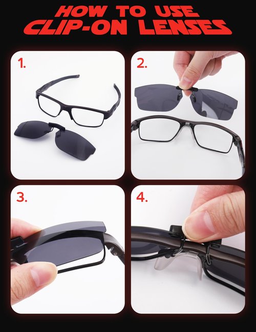 Fiskr Polarized Clip-On Sunglasses for Oakley Crosslink OX3128 (Size 53-18) - UV Protection - Universal Fit for Men & Women - Fire Red