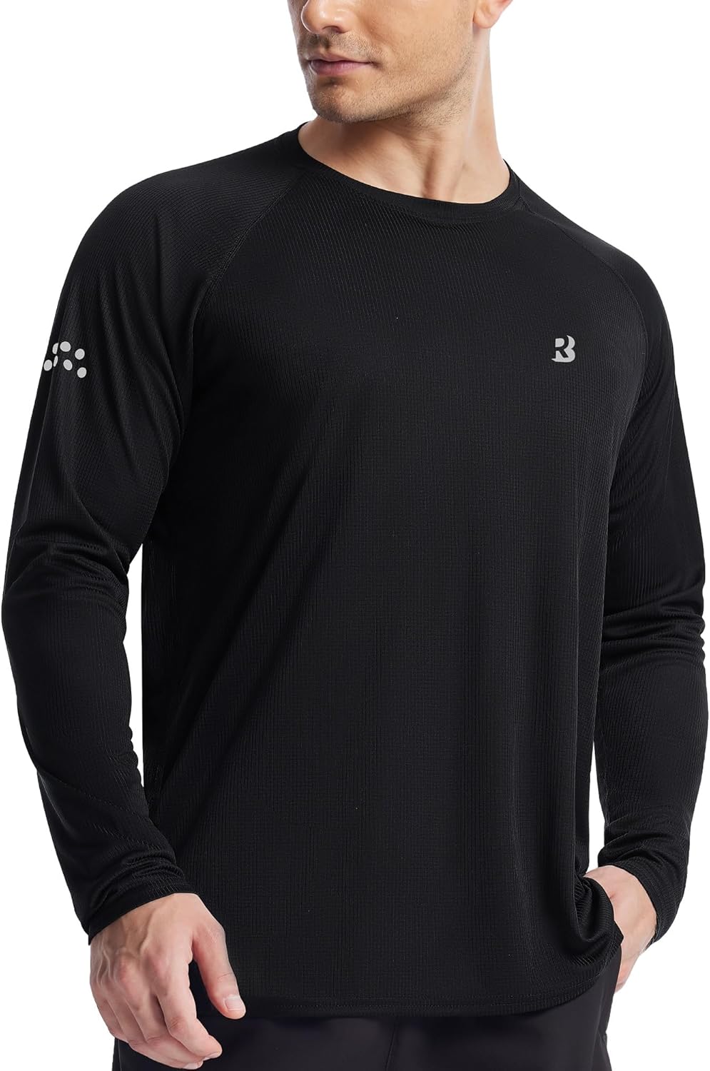 Roadbox Men's Swim Rash Guard - UPF 50+ Long Sleeve UV Protection Quick Dry Shirt for Fishing & Hiking