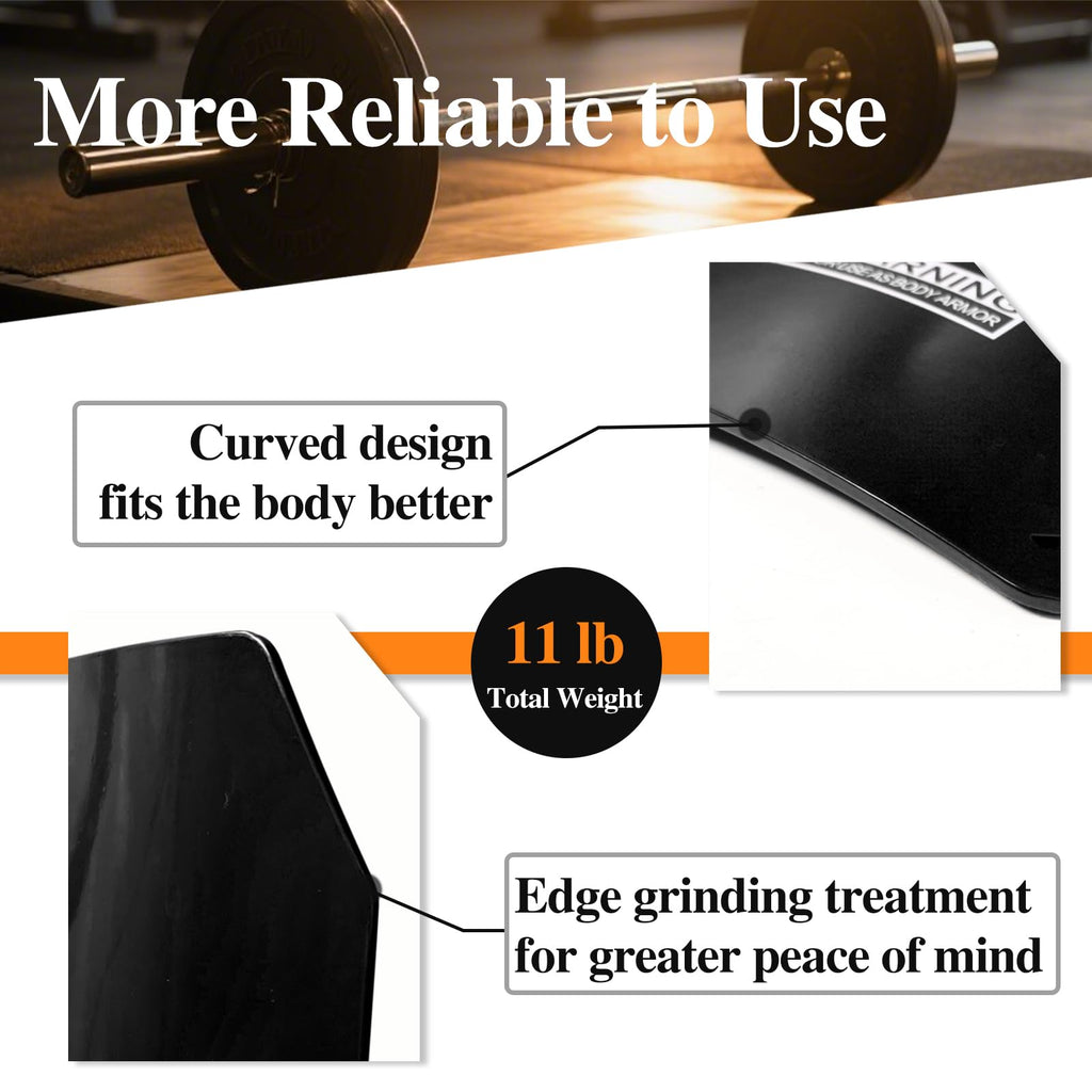 Weight Vest Plate Curved Weighted Plates for Weight Vest 5.5lb/11lb per Pairs for Running, Strength Training (Black:11LB(5.5LB*2))