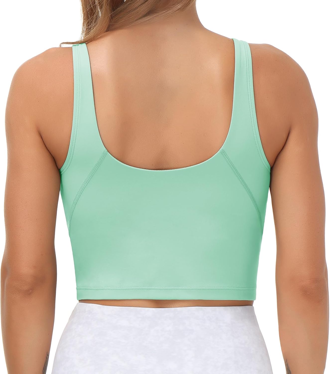 The Gym People Longline Sports Bra - Wirefree Padded Design for Medium Support