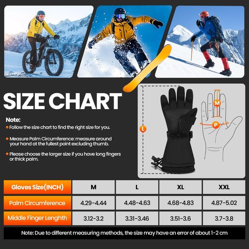 Meoneo Heated Gloves for Men Women - Rechargeable Battery Electric Gloves Waterproof & Double Windproof Winter Gloves for Camping Fishing Ski Hunting Riding Motorcycle Outdoor (Large)