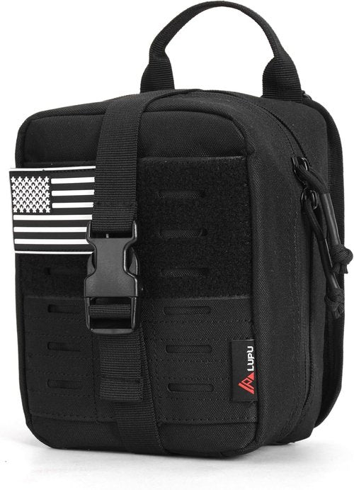 Gracedon Tactical MOLLE Medical Admin Pouch - Durable Laser Cut Utility Bag with Patch