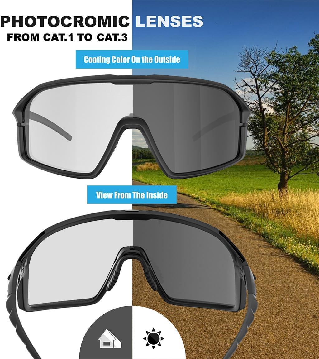 Polarized Cycling Sunglasses - Unisex Sports Eyewear for Golf, Running, MTB & Outdoor Activities