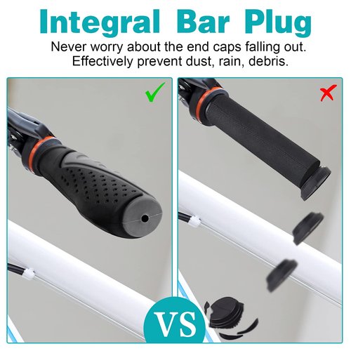 TRELC Antislip Bicycle Handlebars Grips Protector for Bicycle/Mountain Bike/Road Bike/Folding Bike (Black+Grey)