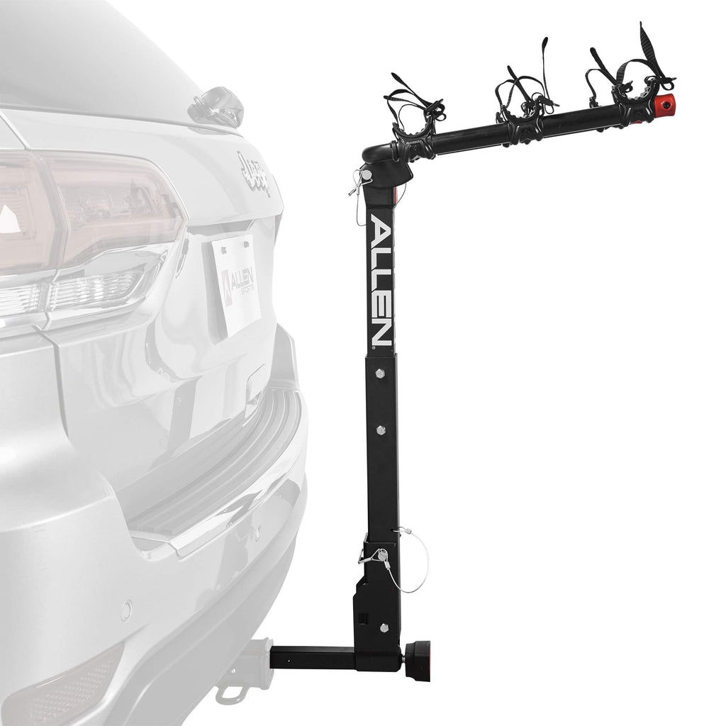Allen Sports Deluxe Locking Quick Release 3-Bike Carrier for 2 in. & 1 4 in. Hitch, Model 532QR, Black