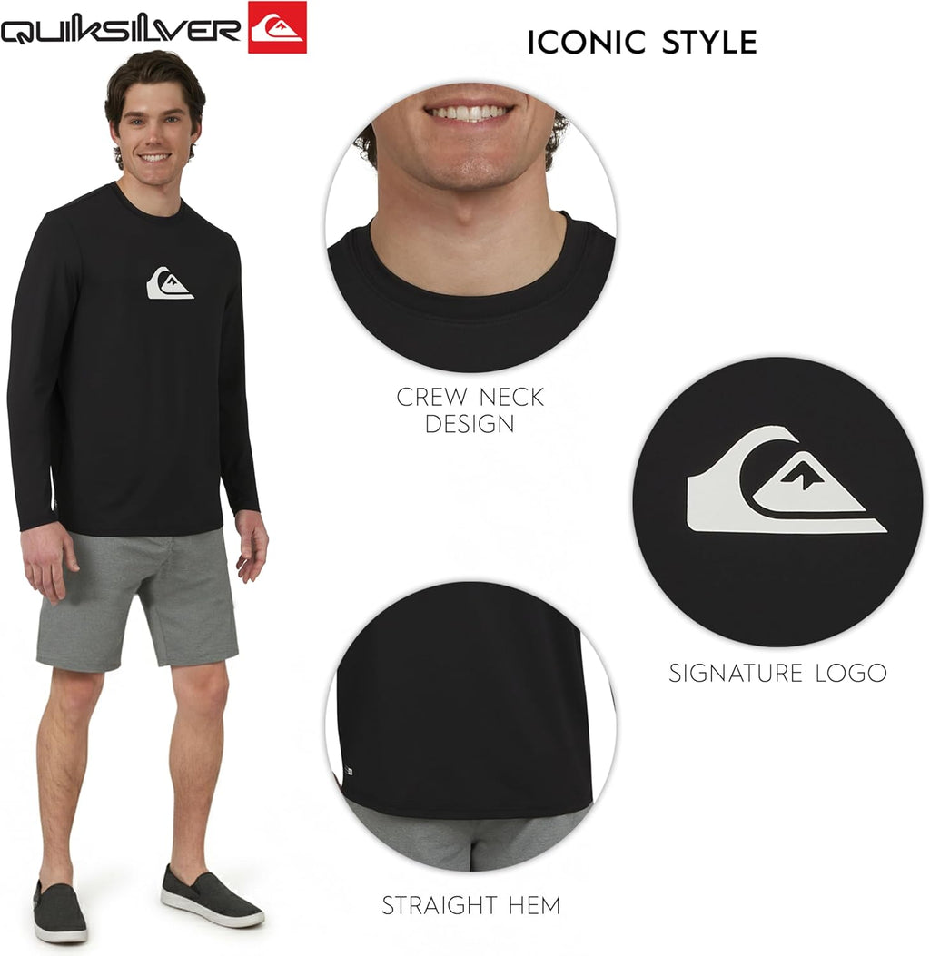 Quiksilver Men's Long Sleeve Rash Guard | UPF 50 Sun Protection Swimwear (S-XXL)