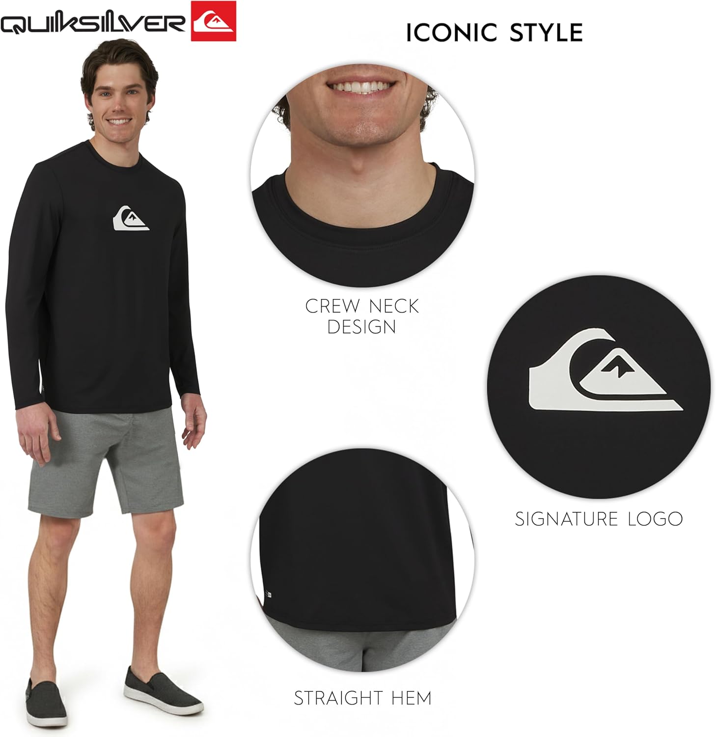 Quiksilver Men's Long Sleeve Rash Guard | UPF 50 Sun Protection Swimwear (S-XXL)