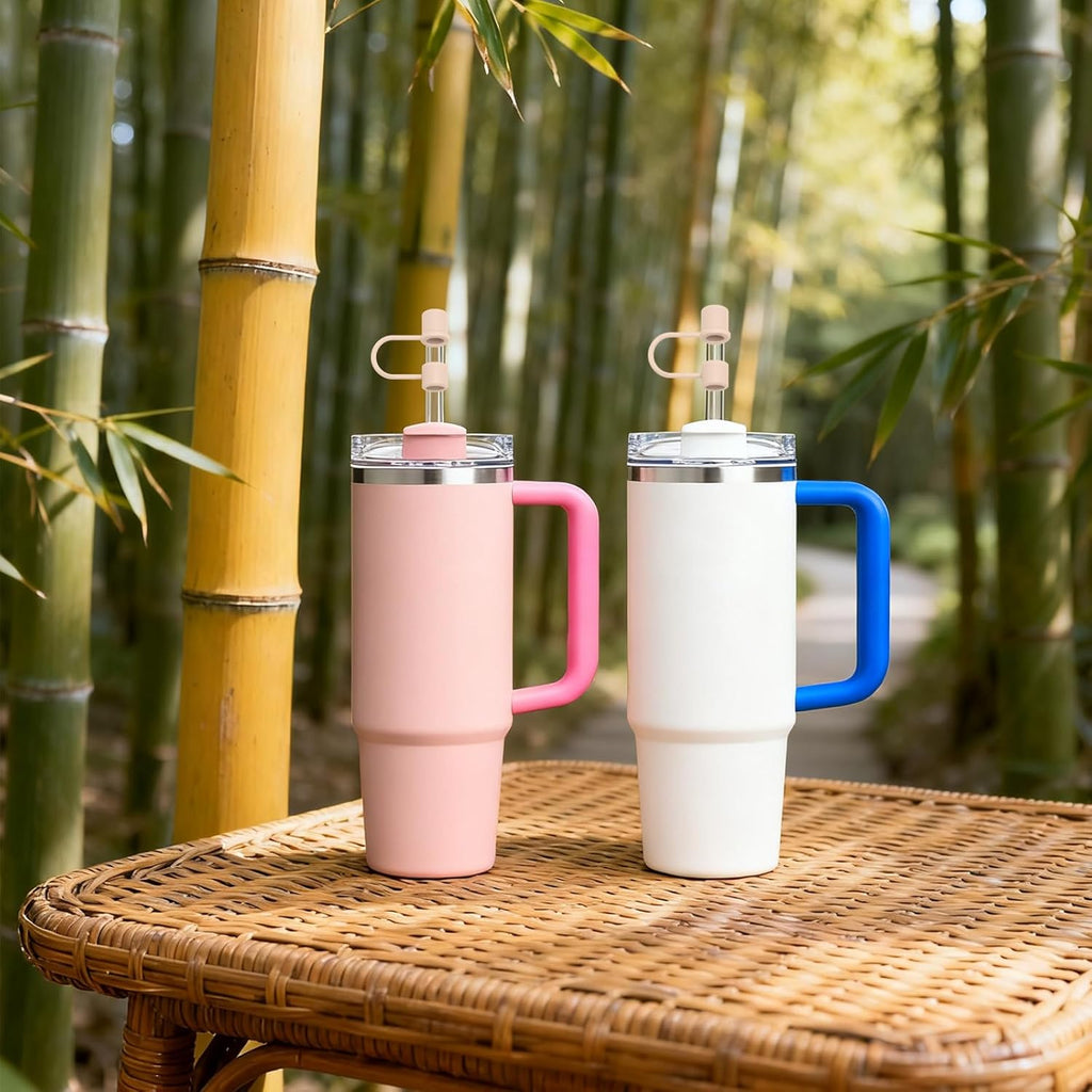 Skiennix Silicone Straw Cover Caps - Reusable Toppers for Stanley 30 & 40 Oz Tumblers - Fleshy Pink (6PCS)