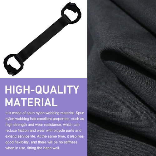Qurbuns Bicycle Carrying Strap, Heavy Duty Nylon Mountain Bike Hand Strap, 7.48" Frame Handle Carrying Lifter, Portable and Labor-Saving Outdoor Carry Accessories for Mountain Road Bike (Black)