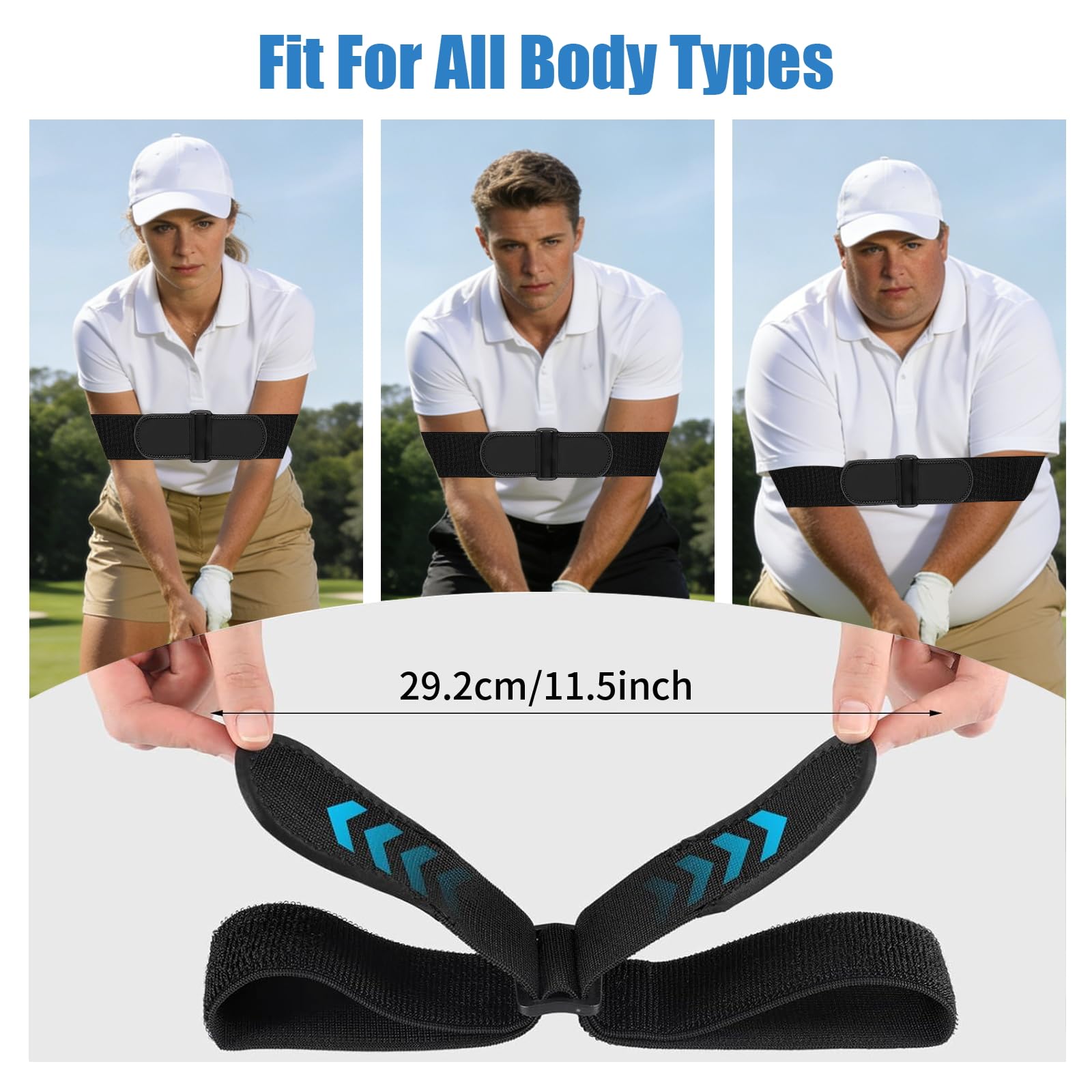 TOTITOM Golf Swing Training Aid- Adjustable Swing Correcting Arm Band, Swings Path Control for Enhance Muscle Memory & Connection, Golf Trainer for Right & Left-Handed Players
