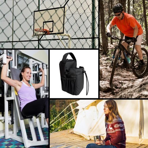 YOXCAN Magnetic Gym Bag Strong Magnetic Water Bottle Carrier Holder Durable Waterproof Fitness Organizer Workout Bag Gym Magnetic Accessories Bag Sleeve for Men Women (Black)