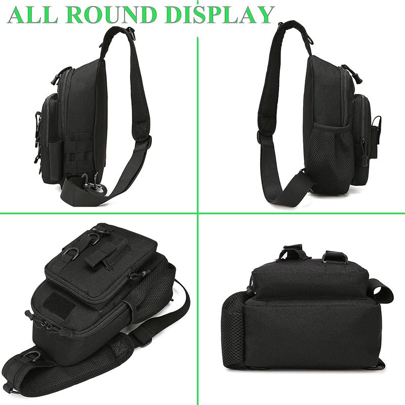 Fishing Sling Bag - Small Tackle Storage with Rod Holder (Black) – Ydmpro Variation
