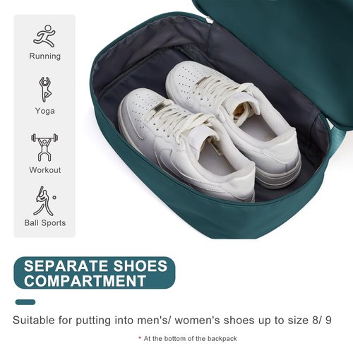 coofay Gym Backpack For Women Waterproof Backpack With Shoe Compartment Lightweight Travel Backpack Sports Backpacks Small Gym Bag