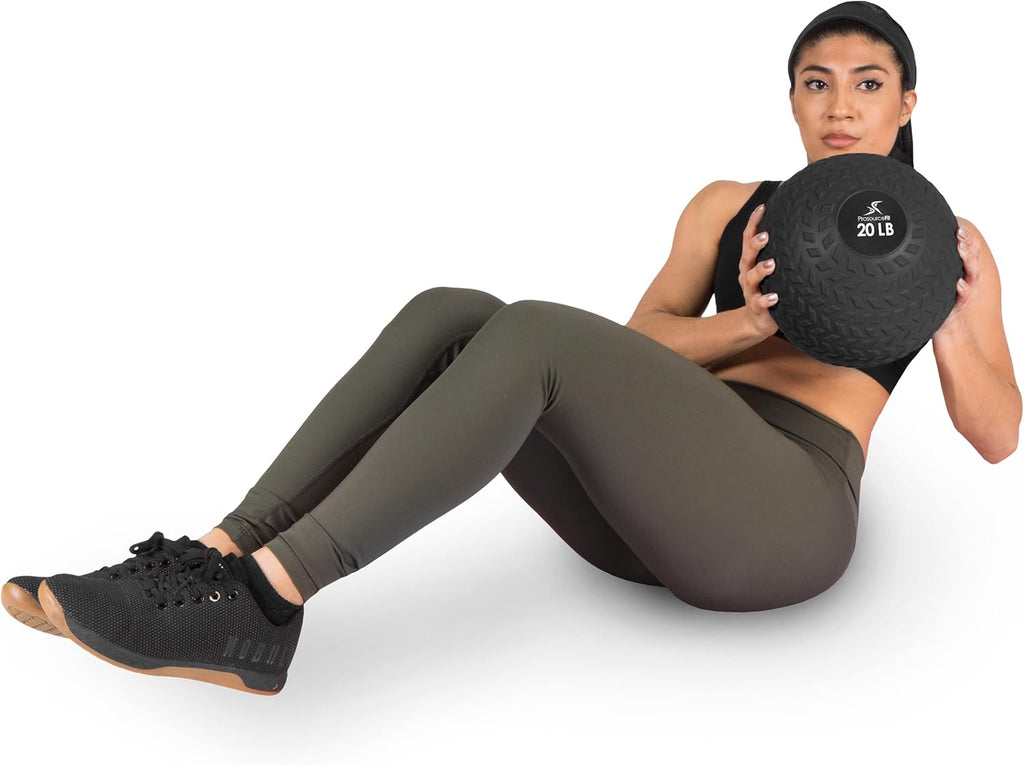 ProsourceFit Slam Medicine Balls - Smooth & Textured Grip for Strength Training | 5-50lbs Options