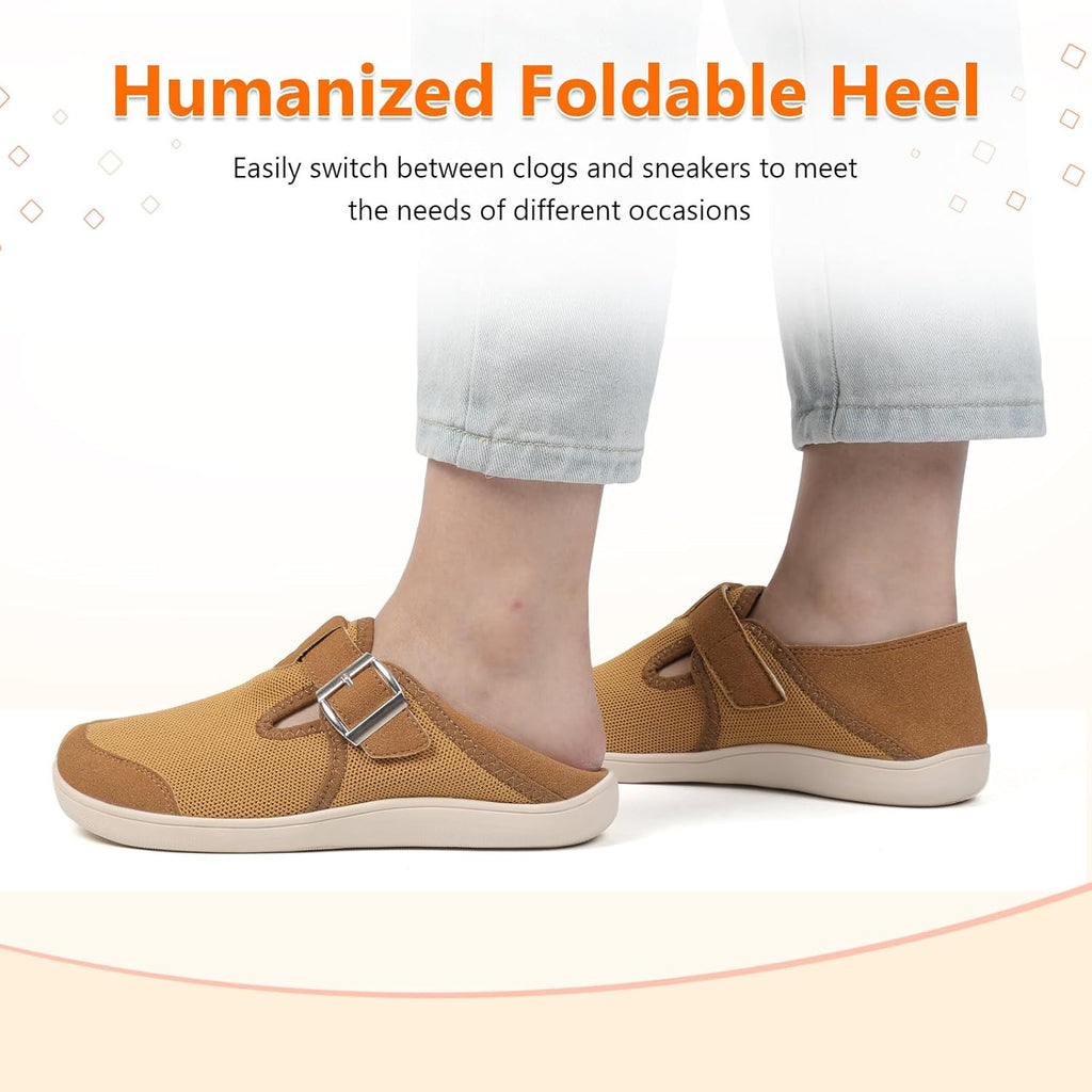 XIHALOOK Women's Minimalist Walking Shoes - Wide Toe Zero Drop Design with Adjustable Strap | Comfortable Slip-On Clogs