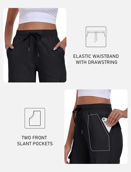 MoFiz Women's Cargo Capris Pants - Lightweight Quick-Dry Travel & Hiking Pants | Summer Comfort