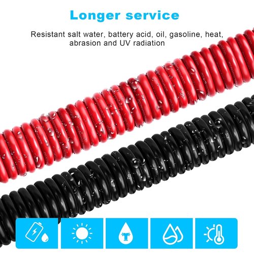 Marine Wire - 6 Gauge Tinned Copper Boat Cable | OFC Oxygen-Free Copper for Automotive & Solar Use (20FT Red & Black)