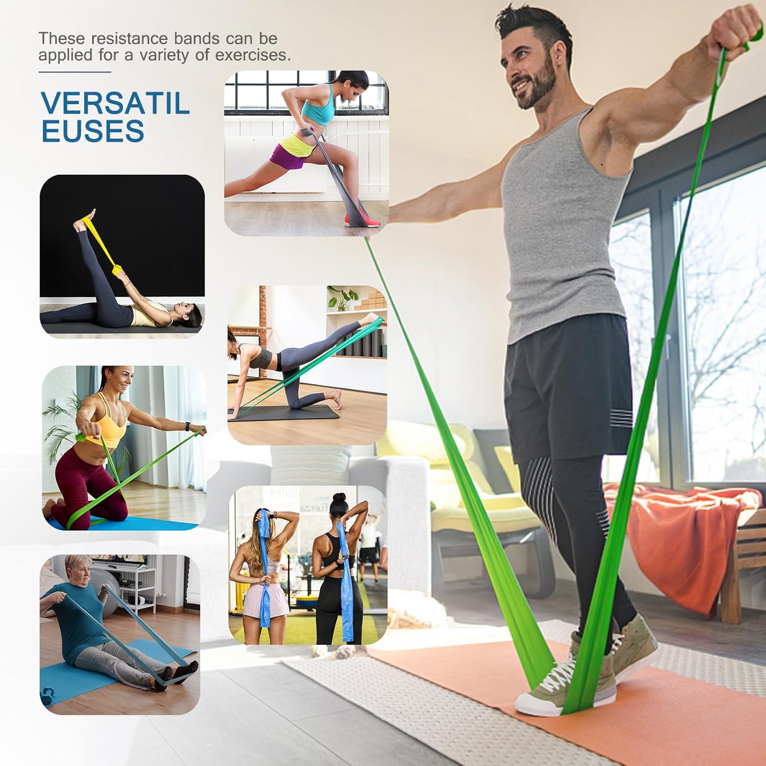 Skiennix Resistance Bands - Professional Quality for Strength Training | Set of 5 Durable Bands