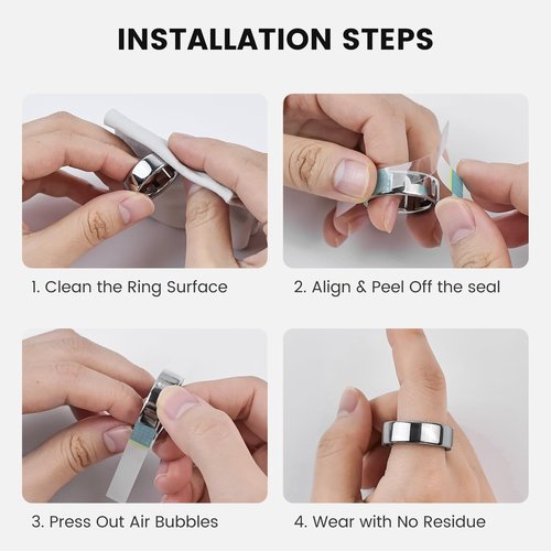 BandRain 12 Pack Ultra-Thin Clear Protector for Oura Ring Gen 4/4 Ceramic/Oura Ring Gen 3, Invisible Transparent Anti-Scratch Protective Film Smart Rings Skin Cover