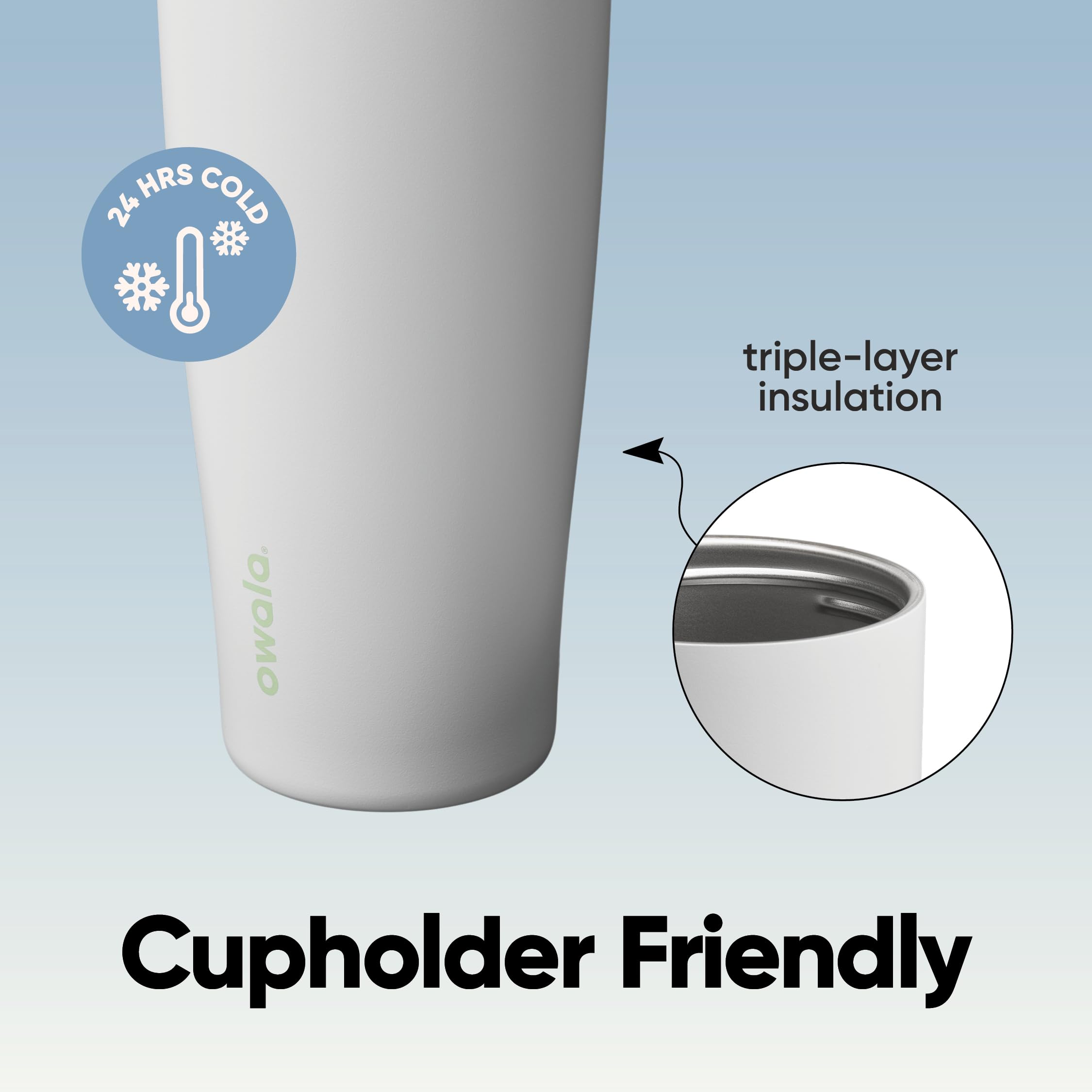 Owala FreeSip Sway Insulated Stainless Steel Water Bottle with Two-Way Spout, Built-In Straw and Bucket Handle, Made for Travel, School, and Sports, 40oz, BPA Free, Leak Proof, Iced Breeze