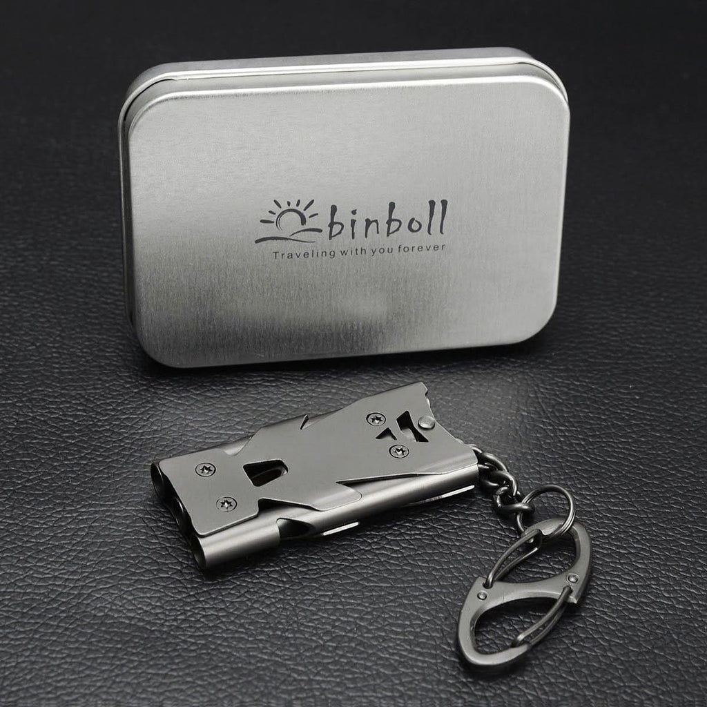 Skiennix Emergency Whistle Keychain - High Decibel Stainless Steel Safety Device