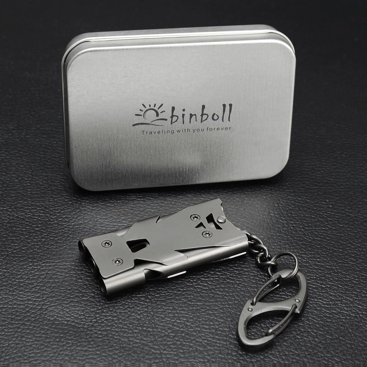 Skiennix Emergency Whistle Keychain - High Decibel Stainless Steel Safety Device
