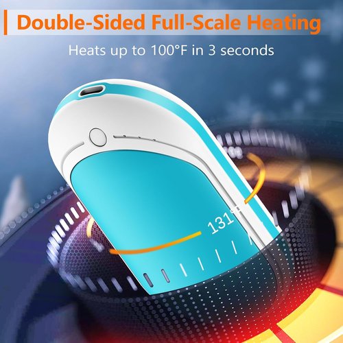 BESKAR Rechargeable Hand Warmer - 5200mAh Electric Heater with Double-Sided Heating | Portable USB Quick Charge for Outdoor Use